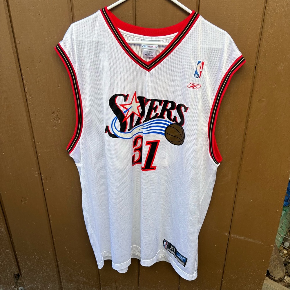 Glenn Robinson #31 Jersey Mens Size XL 76ers Sixers NBA Basketball White Reebok